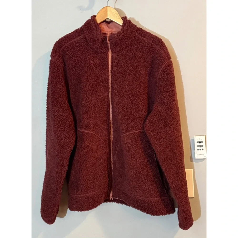 Men's Maroon Sherpa Zip Jacket